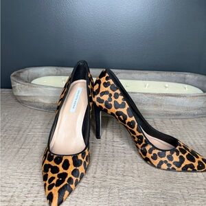 Saks Fifth Avenue Black and Tan Leopard Heels
